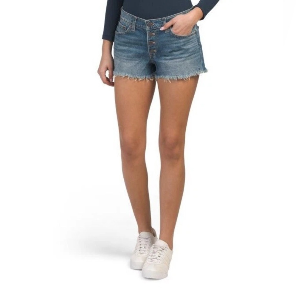Lucky Brand High Rise Button Fly Cut Off Jean Shorts